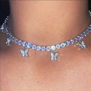 NEW 2 LEFT!! Butterfly Rhinestone Necklace